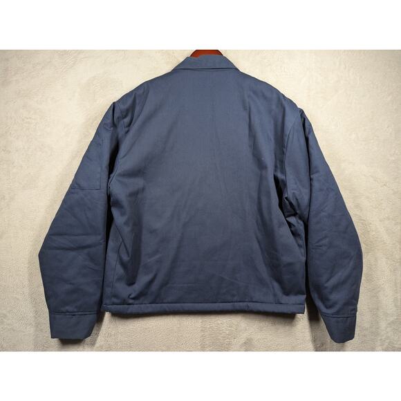 Vintage Work Jacket Mens Size Large Navy Blue Insulated Red Mechanic /4100 ** - Picture 8 of 9